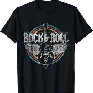 Rock Roll Guitar Wings Music Fan Gift Graphic Rock Band T-shirt 05